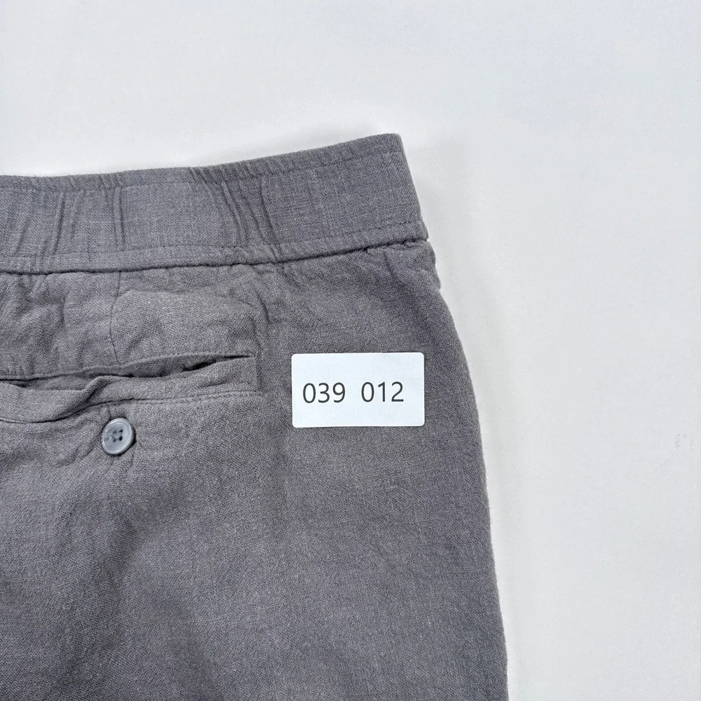 Onia Linen Blend Pants Mens XXL Grey Straight Leg Coastal Resort Summer Relaxed